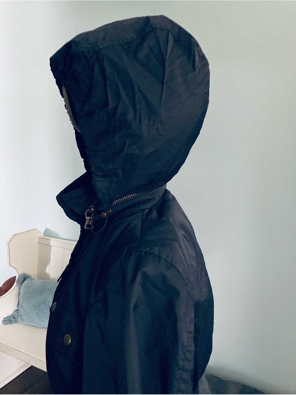 Banana Republic Dark Blue Field Jacket with Hideaway Hood Belt - Picture 8 of 16